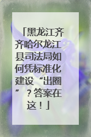 黑龙江齐齐哈尔龙江县司法局如何凭标准化建设“出圈”？答案在这！