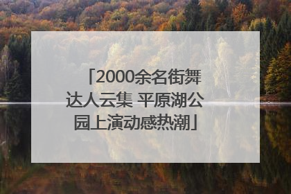 2000余名街舞达人云集 平原湖公园上演动感热潮