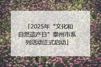 2025年“文化和自然遗产日”泰州市系列活动正式启动