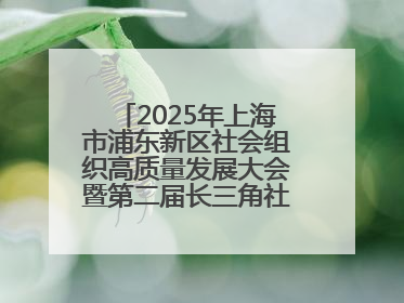2025年上海市浦东新区社会组织高质量发展大会暨第二届长三角社会组织高质量发展峰会成功举办