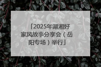 2025年湖湘好家风故事分享会（岳阳专场）举行
