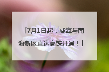 7月1日起，威海与南海新区直达高铁开通！